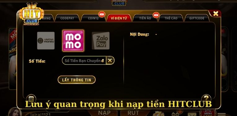 Nạp tiền HITCLUB - Hướng dẫn tạo vốn chơi game siêu chuẩn 3 Lưu ý quan trọng để nạp tiền HITCLUB thành công