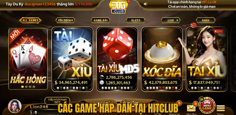 HitClub - Cổng Game Giải Trí Đổi Thưởng Uy Tín Bậc Nhất 2025 3 Các Game Hấp Dẫn Tại HitClub